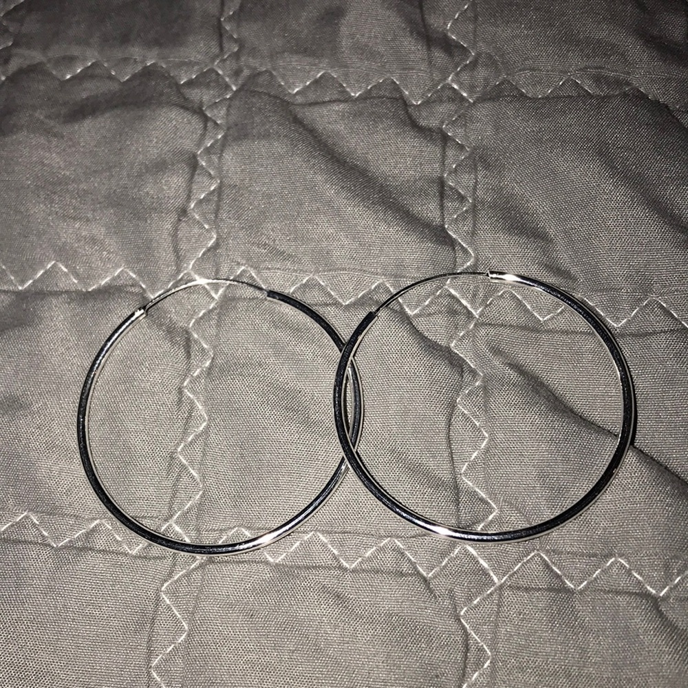925 sterling silver 50 mm hoop earrings